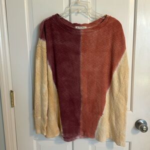We the Free Free People ribbed sweater tunic in rust,wine mix XS, oversize